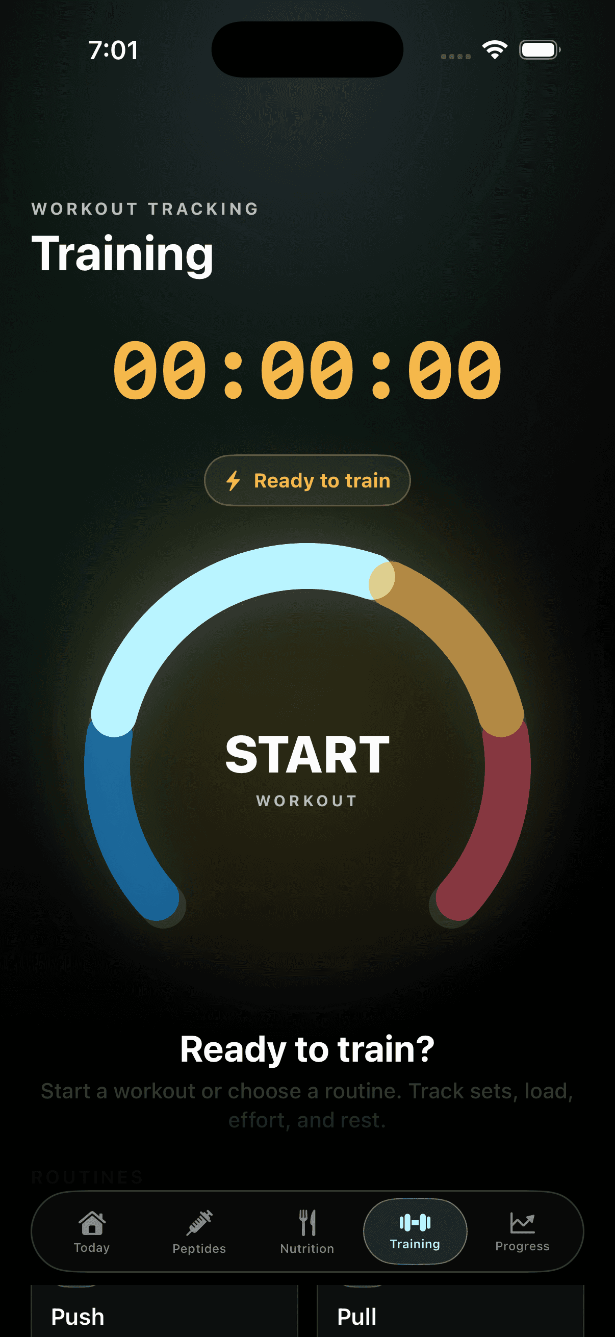 Agonist Training empty state